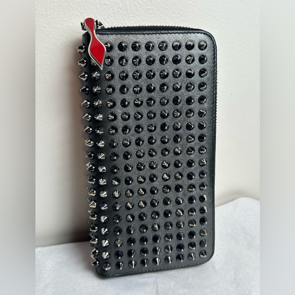 Christian Louboutin Leather Black Spiked Wallet - Picture 1 of 16